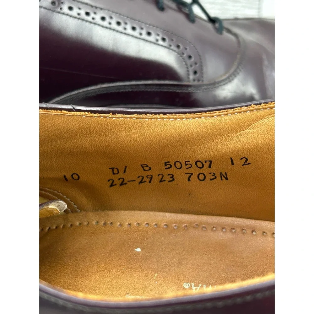 Johnston & Murphy Optima Wingtip Oxford Dress‎ Shoes Burgundy Leather Men's 10